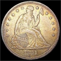 1840 Seated Liberty Dollar NEARLY UNCIRCULATED