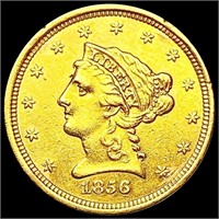 1856 $2.50 Gold Quarter Eagle CLOSELY