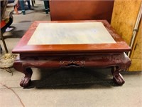 Chinese End Table with Marble Top