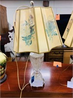 Crystal Cut Corded Lamp w/ Floral Shade