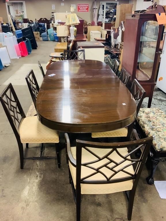 7pcs Large Dining Room Table And Chairs