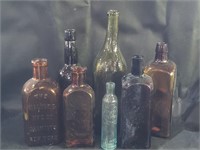 VTG Brown & Amber Glass Bottles