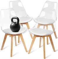 Barydat Clear Dining Chairs Set of 4, Modern Kitch