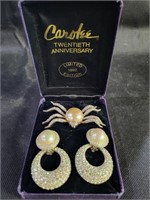 VTG Carolee 20th Anniversary Brooch & Earrings