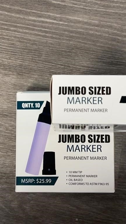 10 Pack Jumbo Permanent Markers