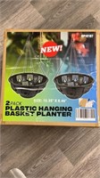 2 Pack Plastic Hanging Basket Planters
