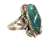 Unmarked Turquoise Ring 4.7g TW Sz 6.5
