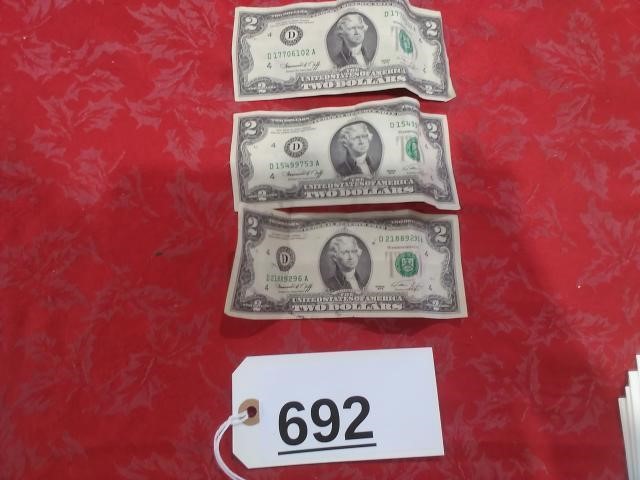 3 - 1976 Bicentennial $2.00 Bills