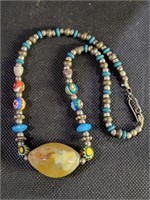 VTG Art Glass Bead Necklace