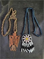 Solid Copper Thunderbird & Beaded Necklaces