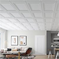 SEALED - Art3d PVC Ceiling Tiles, 2'x2' Plastic Sh