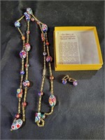 VTG Italian Art Glass Necklace & Earrings
