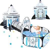 Rocket Ship Ball Pit  Play Tent  Tunnel 3 in 1