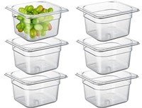 ULN - 6 Pack NSF Food Pans, 1/6 Size 4 Inch Deep C