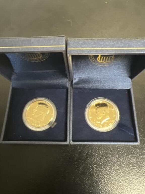 Gold plated half dollar coins