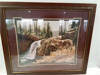 Painting of Coyote and Waterfall