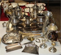 Large Assorted Lot Silverplate & Flatware