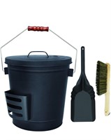 $90 Hisencn Ash Bucket with Lid and Shovel