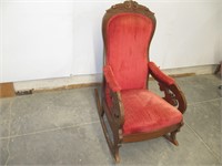 VICTORIAN UPHOLSTERED ROCKING CHAIR