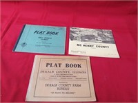 (3)1940's Plat Books. Dekalb, Ogle, McHenry