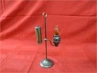 Antique brass oil lamp.