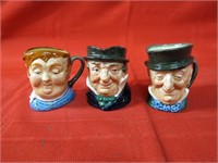 (3)Small Royal Doulton Toby mugs.