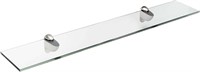 Spancraft Heron Glass Shelf, Brushed Steel, 12x36