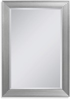 Head West Silver Fluted Wall Mirror, 35.5 x 45.5"