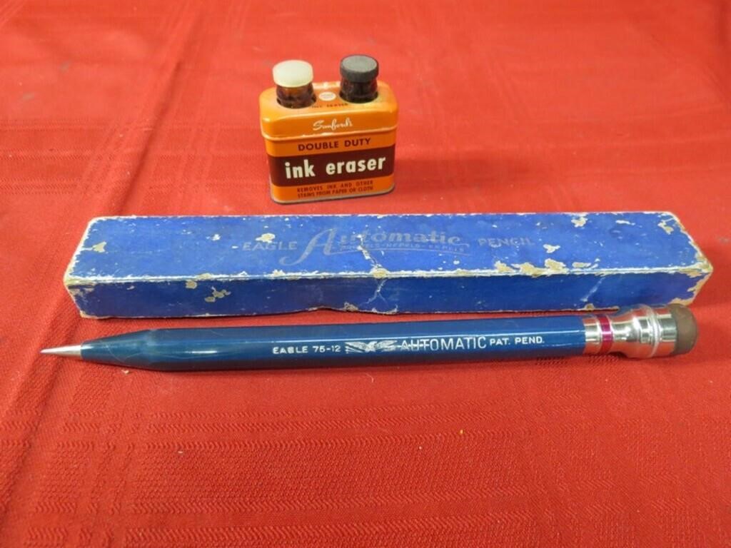 Eagle Automatic pencil, Samford's Ink Eraser.