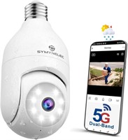 SYMYNELEC 5GHz/2.4GHz Light Bulb Security Camera O