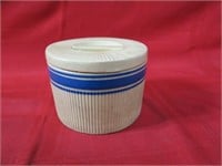 Antique pottery dish w/lid.