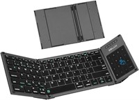 DELUX Full Size Foldable Keyboard Bluetooth with 2
