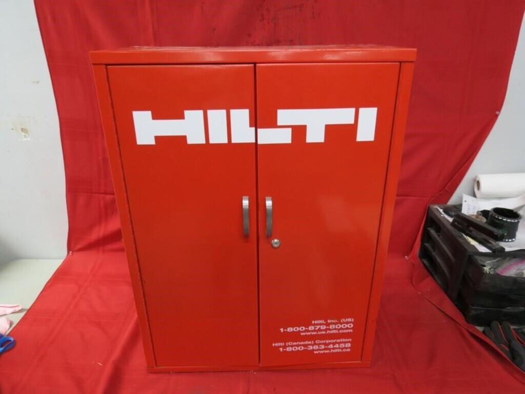 Vintage metal Hilti cabinet. No key.