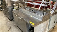 Stainless steel prep table and cooler 62x34x55”