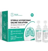 New sealed BASE LABORATORIES 3% Hypertonic Saline