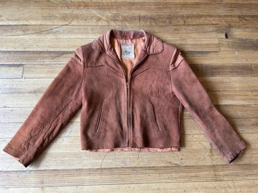 Vintage Roy Rogers Boys Suede Leather Jacket