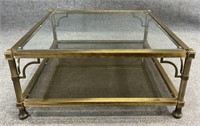 Brass & Glass Square Coffee Table