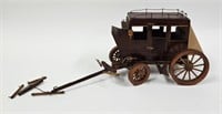 Vintage Scale Wood & Leather Stagecoach