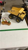 Tonk dump truck toy, toddler kids toy.