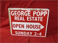 (12)double sided George Popp metal signs.