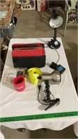 Clip on lamps ( untested), emergency kit, desk