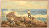 Frederick (Fred) Pansing Fishing Scene Painting.