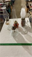 3- Vintage kerosene lamps ( untested), 1-