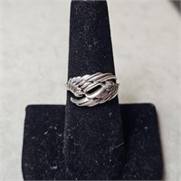 Sterling Silver 925 Angel Wing Womens Ring Size 8
