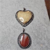 Hand Crafted Silver & Stone Necklace Pendants