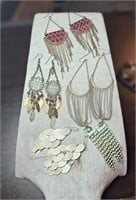 5 Pair Of Dangle Earrings Costume Jewelry