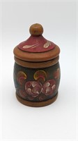GERMAN HAND CARVED AND PAINTED CANISTER