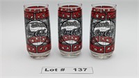 COCA-COLA STAINED GLASS GLASSES - RESERVE $20