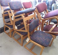 Lot - (5) Wooden Conference Chairs