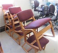 Lot - (6) Wooden Conference Chairs